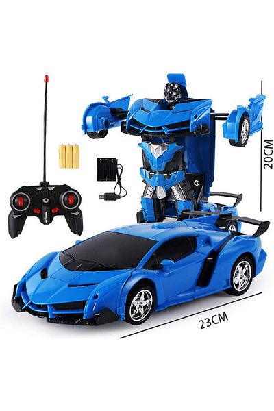 rexa Super Power Transformer RC Robot Car – 2-in-1 Remote Control Car & Robot with Lights and Sound