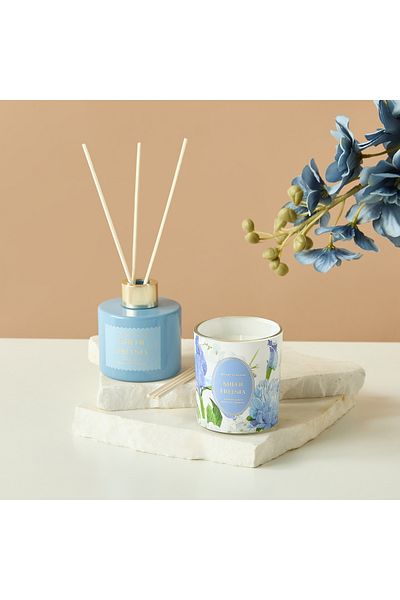 Lifestyle Floral Fantasy Sheer Fressia Reed Diffuser and Candle Gift Set