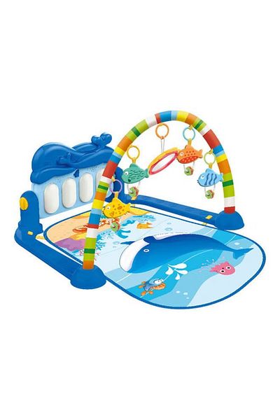 rexa 2-in-1 Baby Kick & Play Piano Gym Mat – 42 x 8 x 49 cm, Musical Activity Mat with Hanging Toys