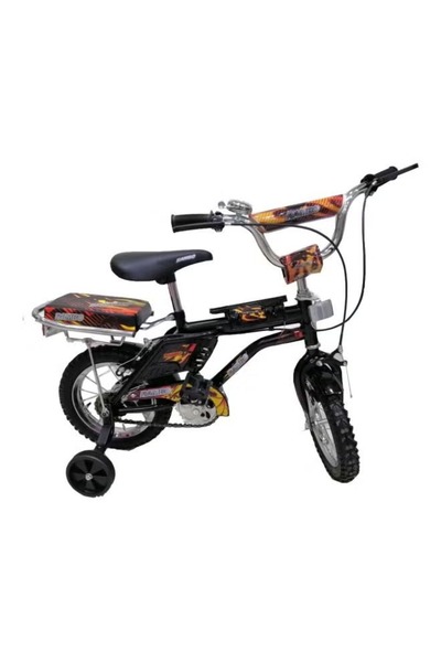 rexa دراجة فولاذية مطبوعة عالية الجودة مع مقابض مانعة للانزلاق ومقعد خلفي إضافي للأطفال مقاس 14 بوصة