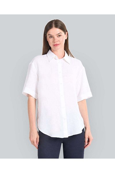 Gant قميص كتان مريح بأكمام قصيرة