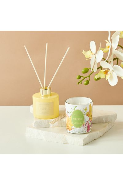 Lifestyle Floral Fantasy Orchid Reed Diffuser and Candle Gift Set