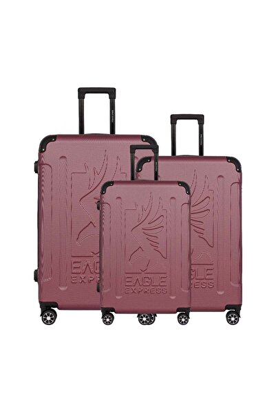 EAGLE EXPRESS PROTECTOR ABS HARD TROLLEY 20,24,28 Inch 3 Piece Set PURPLISH RED
