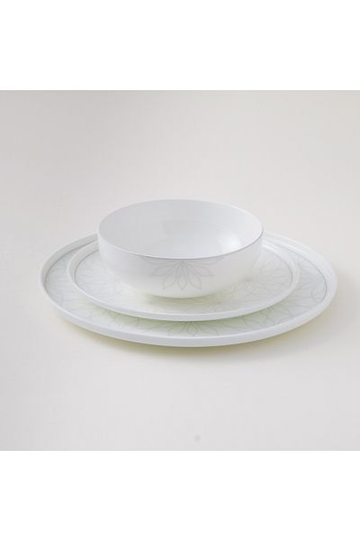 LA MESA 18pcs white porcelain dinner set with gold decal