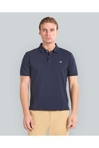 Gant Textured Striped Polo Shirt