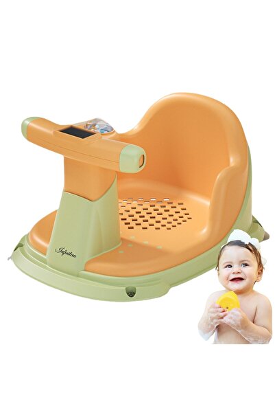 Infiniteea Bath Chair for Babies Infiniteea™, 5-12 Months, Portable, Built-in Toy, Temperature Display, Ergon