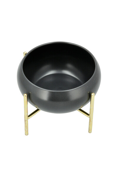 LA MESA Durable Porcelain Salad Bowl Semi Matt Grey/Gold 16 cm