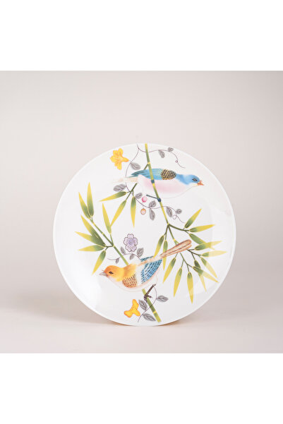 LA MESA white/green bone porcelain 16 pc dinner set