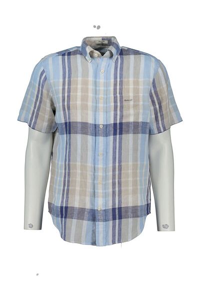 Gant Regular Fit Short Sleeve Linen Madras Shirt