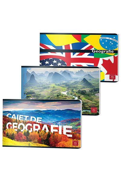PIGNA , Geography Notebook A4, 24 Pages, Printed Map Sheets, Color Cover, Stapled Binding