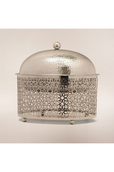 LA MESA metal food server nickel plated 36*27.5*29cm, silver