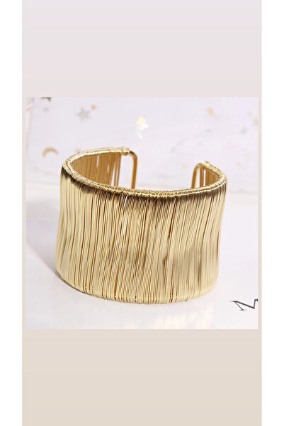 ANGELSS JEWELLERY Gold Tel Sarmal Kelepçe Bileklik Özel VIP Tasarım Plaka Kel...