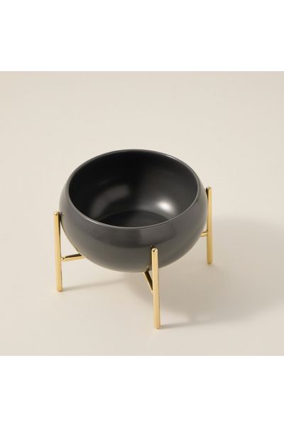 LA MESA Durable Porcelain Salad Bowl Semi Matt Grey/Gold 16 cm