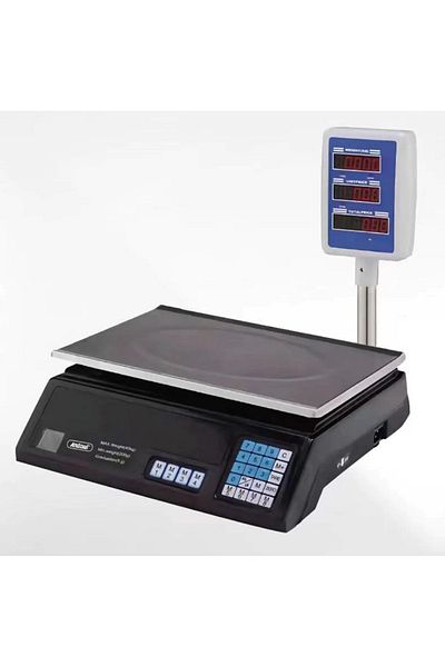 divendi-ro ACS-D1 electronic commercial scale, max. 40kg, for shops, digital, LCD display, black-silver