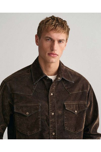 Gant Oversized Flocked Velvet Rodeo Shirt