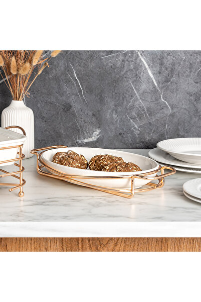 LA MESA Oval Plate With Stand Silver 12"