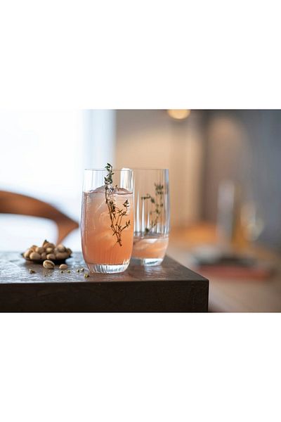 LUXXO Set 6 glasses made of glass, Artisan, 400ml