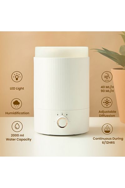 Lifestyle Ribbed Snowy Electrical Diffuser - 2 L