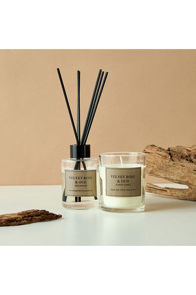 Lifestyle Velvet Rose and Oud Reed Diffuser and Candle Gift Set