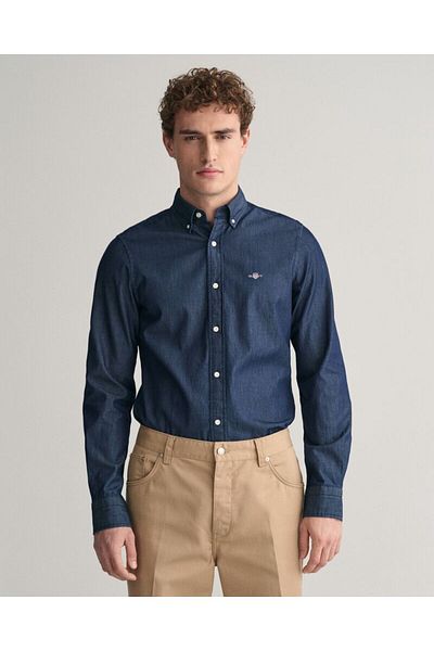 Gant قميص نيلي بقصّة Slim Fit