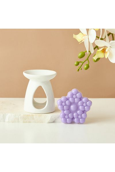 Lifestyle Lemon and Lavender Oil Burner and Scented Wax Melt Gift Set