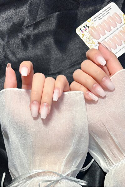 Easy Beauty Ombre Takma Tırnak 24 Adet Orta Balerin Takma Tırnak Seti R079