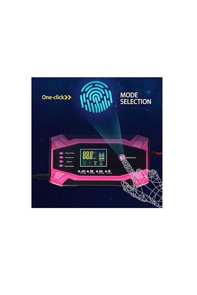 divendi-ro Redresor automat, 12V, 10A, 24V, 5A, cu control inteligent, afișaj LCD, negru-roz