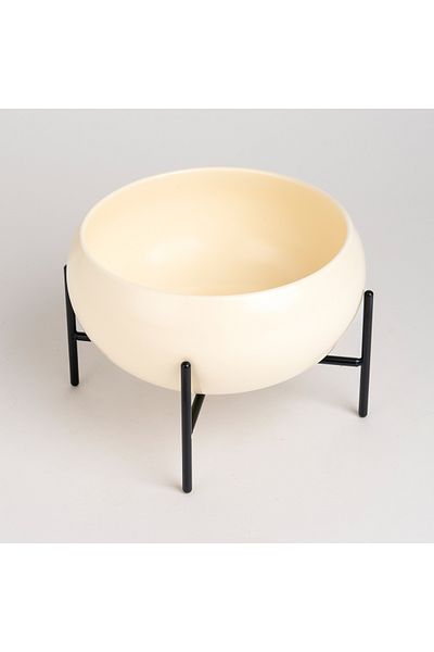 LA MESA beige/black Durable porcelain/Steel 22 cm