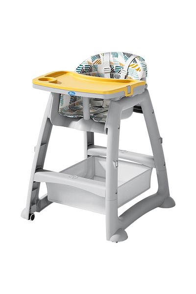 Little Mom Scaun de masa Little Mom multifunctional cu roti si cos pentru accesorii Yellow