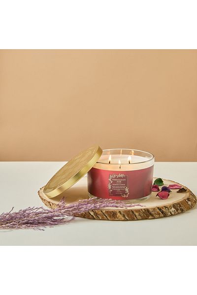 Scent.d London Scent.d Pomegranate Noir Scented 3-Wick Jar Candle - 450 gms