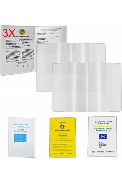 Mizijia Set of 3 passport/passport covers, PVC, transparent, 150 X 110 mm