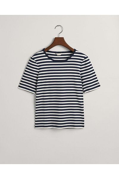 Gant Slim Striped 1X1 Ribbed Ss T-Shirt