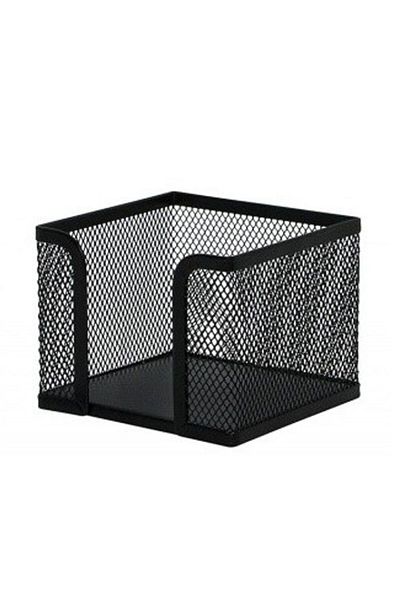 OEM Fornax Mesh Paper Cube Holder, Black, Metal Frame, Open Design, Compact Desktop Organizer