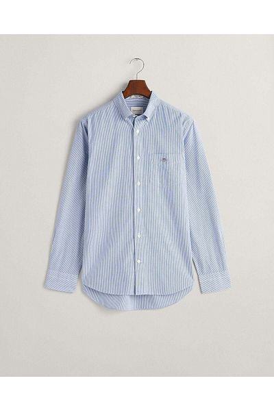 Gant قميص بوبلين مخطط بقصّة عادية