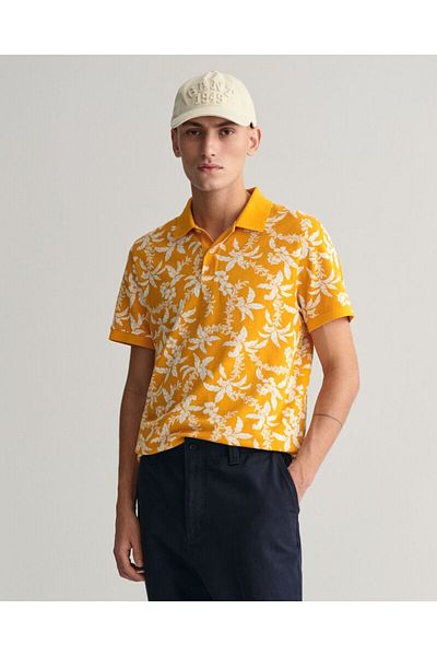Gant Palm Lei Print Piqué Polo Shirt