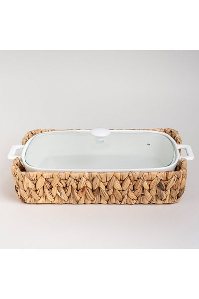 LA MESA Rectangle Casserole 17" With Lid And Sea