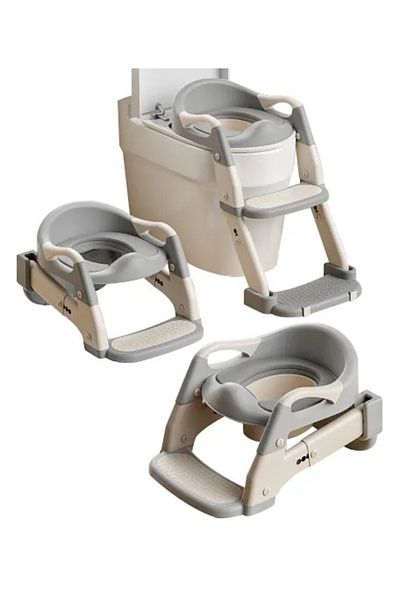 Little Mom Little Mom Grey multifunctional 3 in 1 baby booster seat, foldable, ergonomic PVC ring, with r