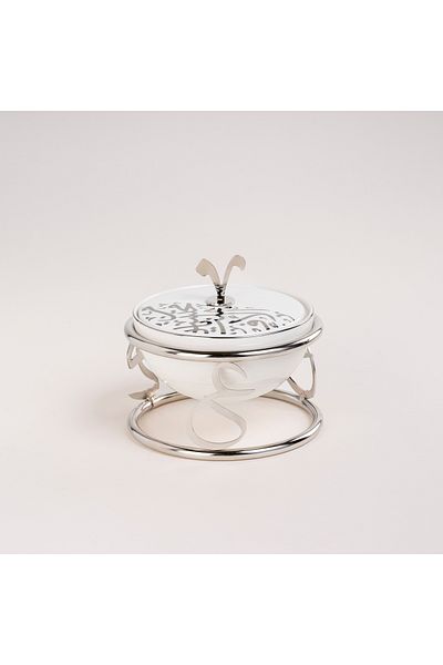 Dallaty white porcelain nut bowl with stand
