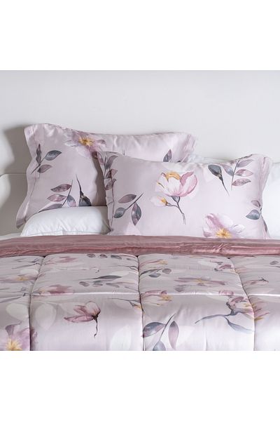 Boutique Blanche tencel 3pc king comforter set 220*240cm, pink