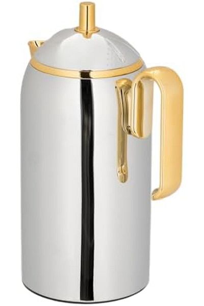 ALSAIF Coffee and Tea Vacuum Flask, leak-proof and keeps drinks hot, 0.65 Liter, nickel/Gold