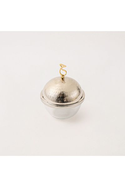 Dallaty silver steel and glass date bowl 15*15*19 cm