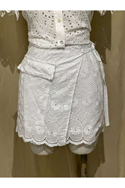 CAN ÇAPAR Fusta brodată cu talie pentru femei