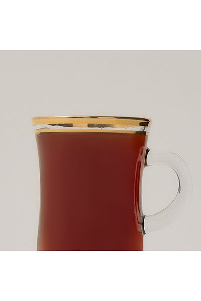 Generic Tea Glass Set 6 Pieces Double Line Silver