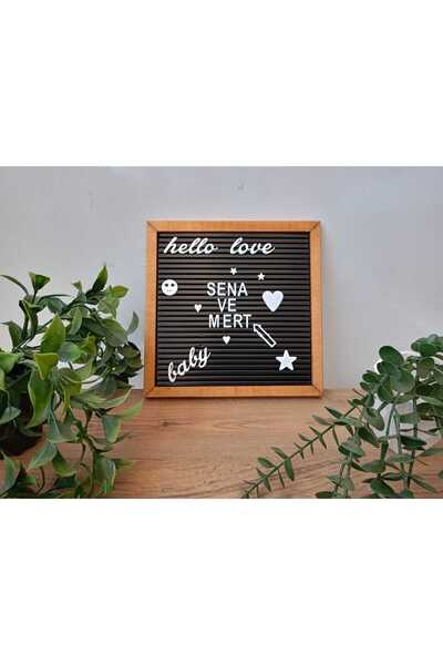 Wooden Factory Harfli Mesaj Panosu – Değiştirilebilir Yazı Tahtası - Fındık A...