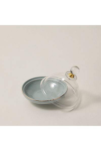 Dallaty blue porcelain date bowl with lid 13*13*12 cm