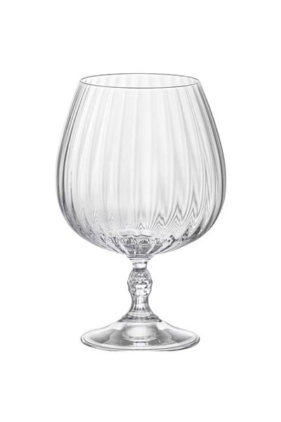 LUXXO Set of 6 Crystal Cognac and Brandy Glasses, Artisan, 400 ml