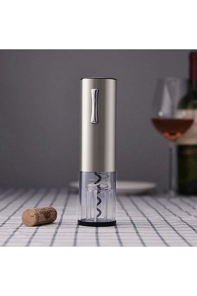 divendi-ro Electric wine bottle corkscrew with seal remover and USB cable, Silver