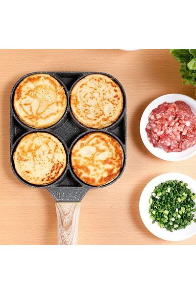 divendi-ro Pan with divider for 4 eggs, mini pizza, pancake and others with non-stick coating