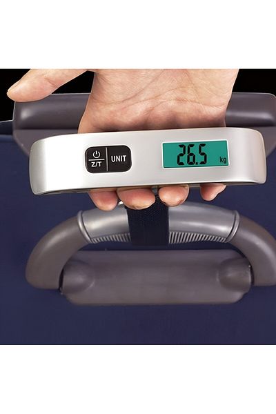 CAMRY Digital Luggage Scale – 1kg to 50kg Capacity, Silver/Black Travel Weighing Tool