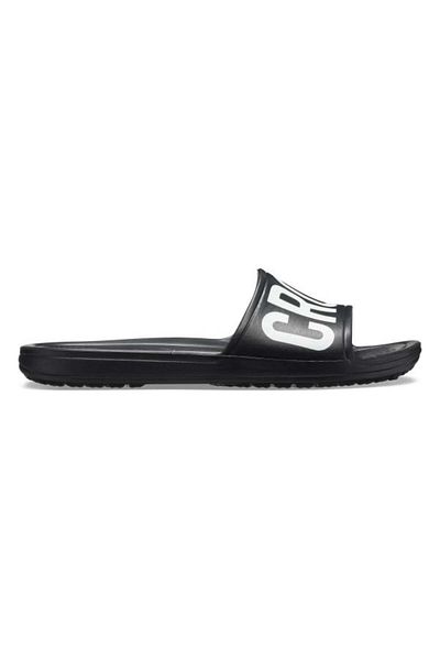 Crocs Sloane Logo Mania Slide Slippers Black - Black 41-42 Eu - W10 Us